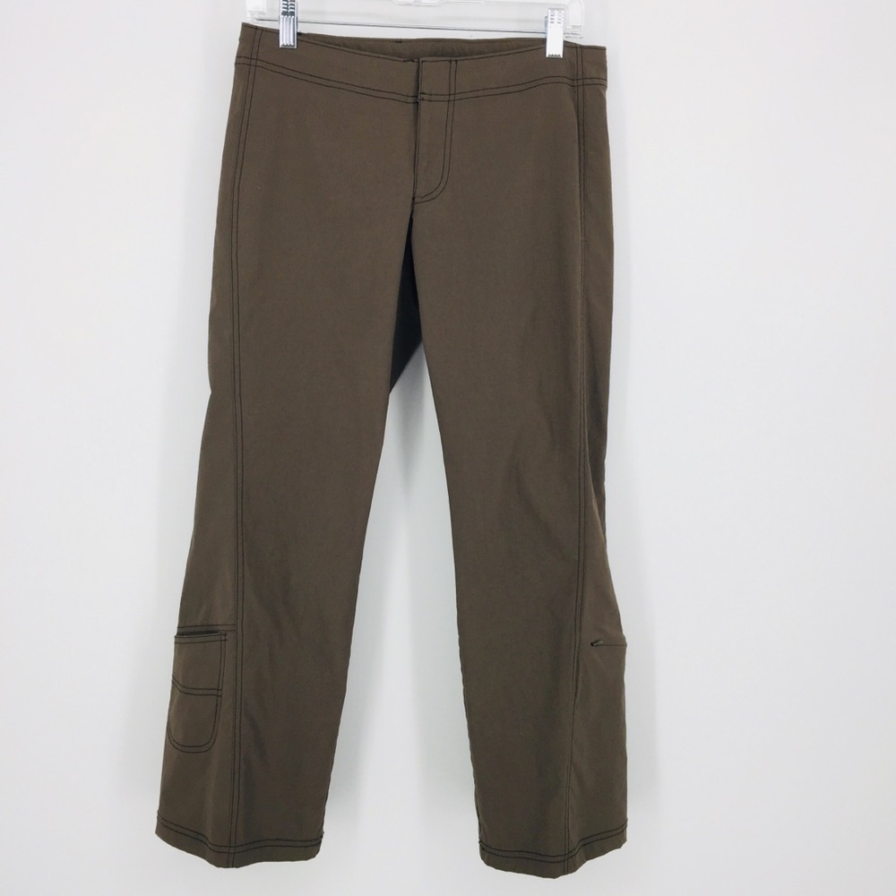 Athleta Tear Away B4 U Play Brown Pants  Activewear Athleisure Flare Leg 6P